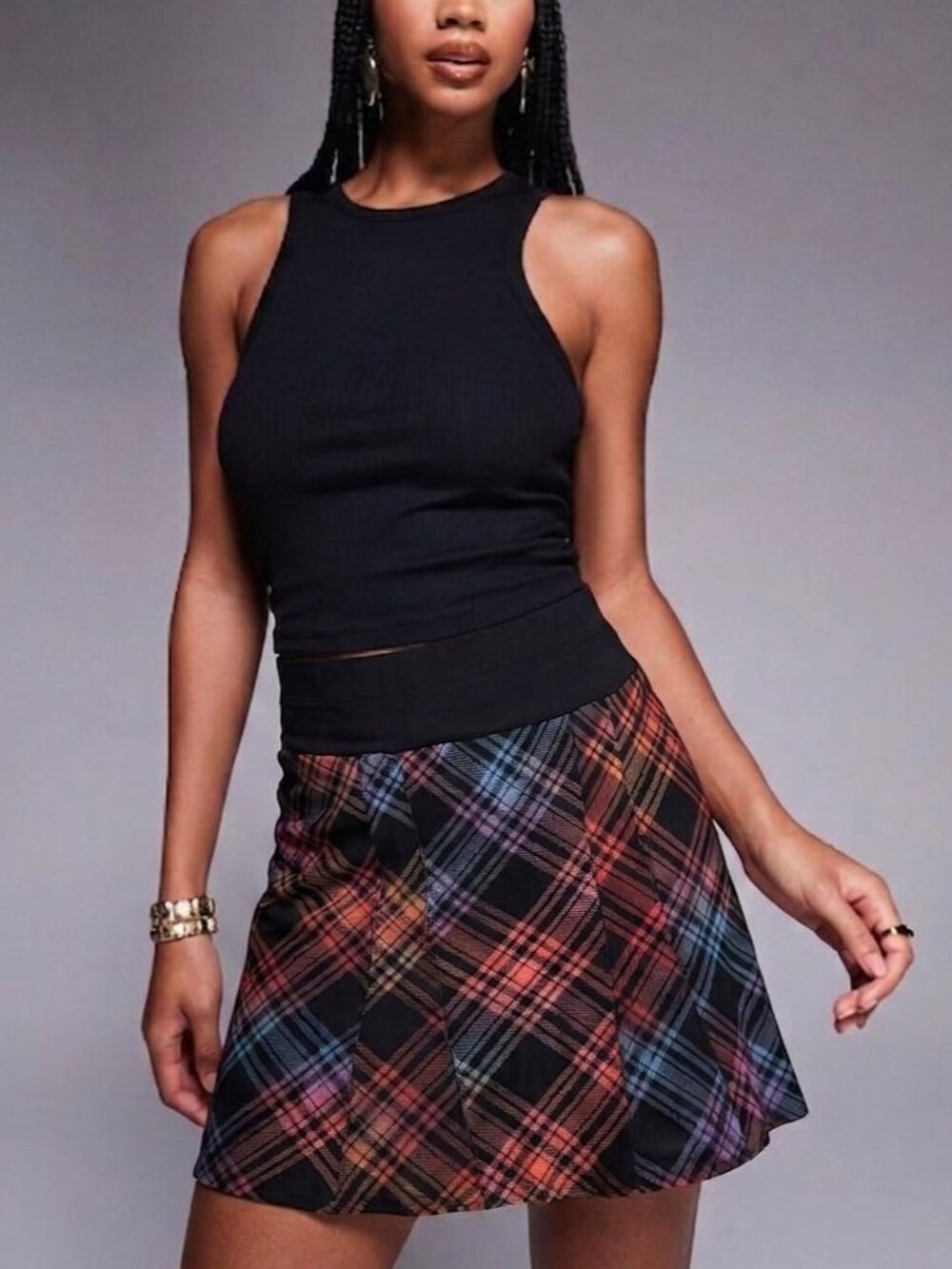 A Pea in the Pod Maternity Wool Plaid Skirt Large Black Multicolor 81014-96 NWOT